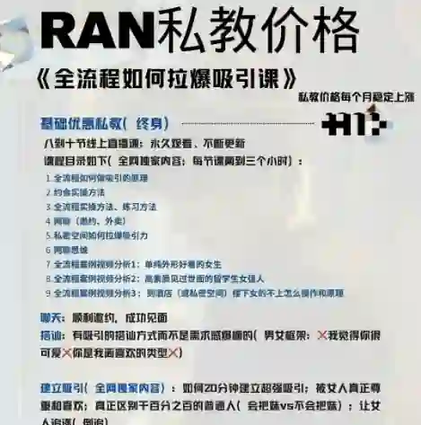 RAN私教V3.0｜实战指南：全流程拉爆吸引课的独家秘诀-启明情感网