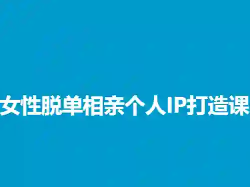 蓝冰《女性脱单相亲个人IP打造课》实战指南|限时揭秘专属变现路径-启明情感网